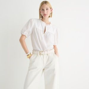 NWT J.Crew Ruffleneck Short-Sleeve Cotton Top